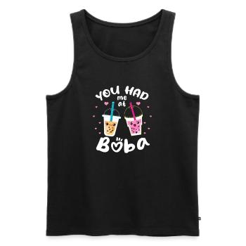 Bubble Tea - Men's Premium Organic Tank Top - black - Front - AI Model Male 178 light (178cm)