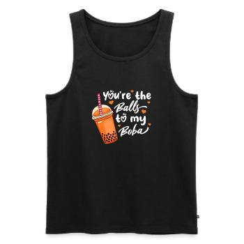 Bubble Tea - Men's Premium Organic Tank Top - black - Front - AI Model Male 178 light (178cm)