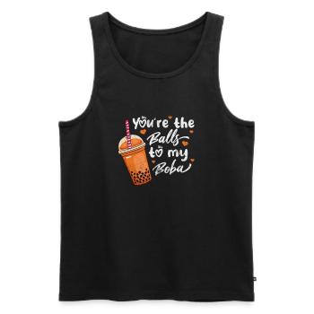 Bubble Tea Boba Tea Kawaii Cadeau - Débardeur bio Premium Homme - noir - Devant - AI Model Male 178 light (178cm)