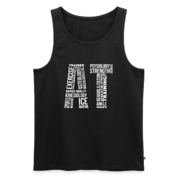 Sports Physician - Men's Premium Organic Tank Top - black - Front - Michal (187cm)