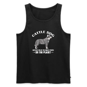 Cadeau de chien de bétail australien - Débardeur bio Premium Homme - noir - Devant - Michal (187cm)