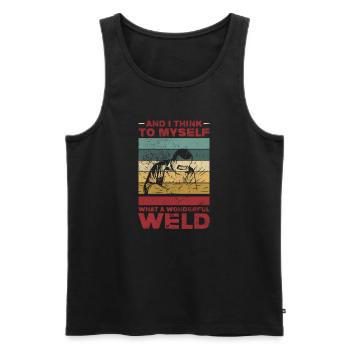 Blacksmith - Men's Premium Organic Tank Top - black - Front - AI Model Male 178 light (178cm)