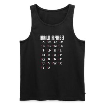 Braille Braille Blind Gift - Débardeur bio Premium Homme - noir - Devant - AI Model Male 178 light (178cm)