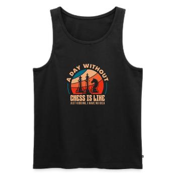 Chess Chess Board Checkmate Chess Player - Men's Premium Organic Tank Top - black - Front - Michal (187cm)