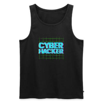Hacker - Männer Premium Bio Tank Top - Schwarz - Vorne - AI Model Male 178 light (178cm)