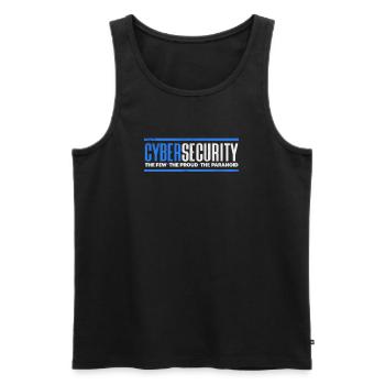 Hacker - Männer Premium Bio Tank Top - Schwarz - Vorne - AI Model Male 178 light (178cm)