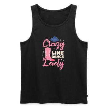 Linedance Country Line Dancer Linedancing Gift - Men's Premium Organic Tank Top - black - Front - Michal (187cm)