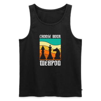 Chess Chess Board Checkmate Chess Player - Men's Premium Organic Tank Top - black - Front - Michal (187cm)