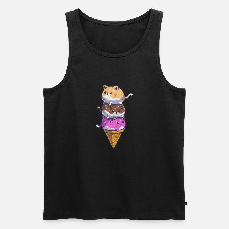 Eiscreme - Männer Premium Bio Tank Top - Schwarz