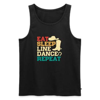 Linedance Country Line Dancer Linedancing Gift - Men's Premium Organic Tank Top - black - Front - AI Model Male 178 light (178cm)