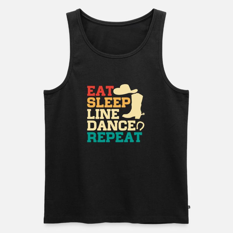 Linedance Country Line Dancer Linedancing Geschenk - Männer Premium Bio Tank Top - Schwarz