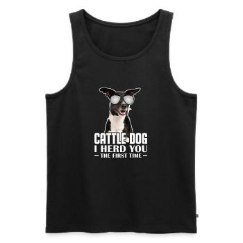 Cadeau de chien de bétail australien - Débardeur bio Premium Homme - noir - Devant - Michal (187cm)