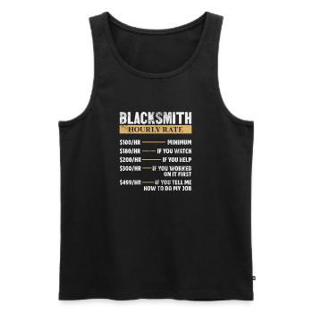 Blacksmith - Men's Premium Organic Tank Top - black - Front - Michal (187cm)