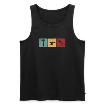 Blacksmith - Men's Premium Organic Tank Top - black - Front - AI Model Male 178 light (178cm)