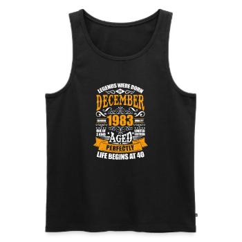 December 1983 40th birthday 40th anniversary gift - Men's Premium Organic Tank Top - black - Front - AI Model Male 178 light (178cm)