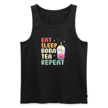 Bubble Tea - Men's Premium Organic Tank Top - black - Front - AI Model Male 178 light (178cm)