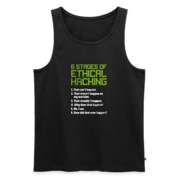 Hacker - Männer Premium Bio Tank Top - Schwarz - Vorne - AI Model Male 178 light (178cm)