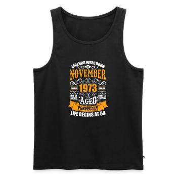 November 1973 50th birthday 50 years gift - Men's Premium Organic Tank Top - black - Front - Michal (187cm)