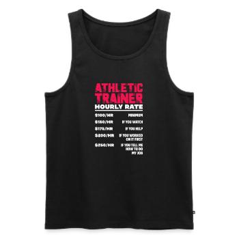 Sports Physician - Men's Premium Organic Tank Top - black - Front - Michal (187cm)