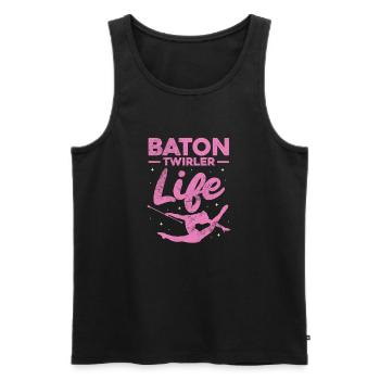 Baton Twirling - Men's Premium Organic Tank Top - black - Front - AI Model Male 178 light (178cm)