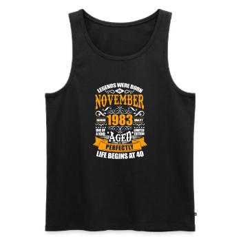 November 1983 40th birthday 40 years gift - Men's Premium Organic Tank Top - black - Front - Michal (187cm)