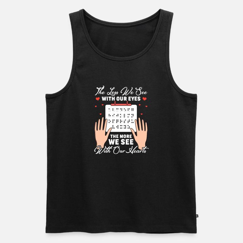 Braille Blindenschrift Blind Geschenk - Männer Premium Bio Tank Top - Schwarz