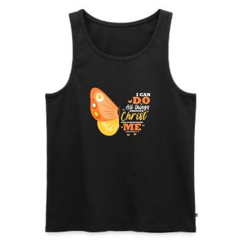 Bibel Bibelvers Christliche Sprüche Jesus Geschenk - Männer Premium Bio Tank Top - Schwarz - Vorne - AI Model Male 178 light (178cm)