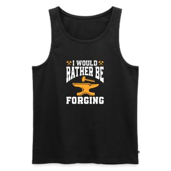 Blacksmith Schiede Anvil Cutler Gift - Men's Premium Organic Tank Top - black - Front - AI Model Male 178 light (178cm)