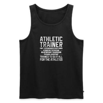 Sportmediziner Sportmedizin Athletiktrainer - Männer Premium Bio Tank Top - Schwarz - Vorne - AI Model Male 178 light (178cm)
