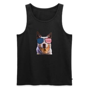 Bouvier australien États-Unis - Débardeur bio Premium Homme - noir - Devant - Michal (187cm)