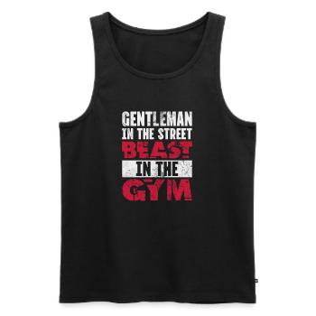 Bodybuilder - Männer Premium Bio Tank Top - Schwarz - Vorne - Michal (187cm)