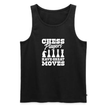 Chess Chess Board Checkmate Chess Player - Men's Premium Organic Tank Top - black - Front - AI Model Male 178 light (178cm)