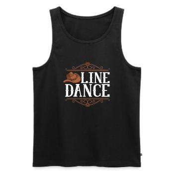 Linedance Country Line Dancer Linedancing Gift - Men's Premium Organic Tank Top - black - Front - Michal (187cm)