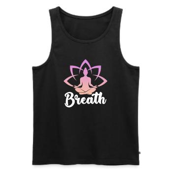 Méditation méditer Zen Yoga cadeau - Débardeur bio Premium Homme - noir - Devant - Michal (187cm)