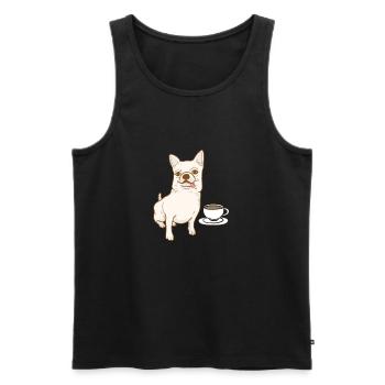 Chihuahua Dog Dog School Dog Owner Gift - Men's Premium Organic Tank Top - black - Front - AI Model Male 178 light (178cm)