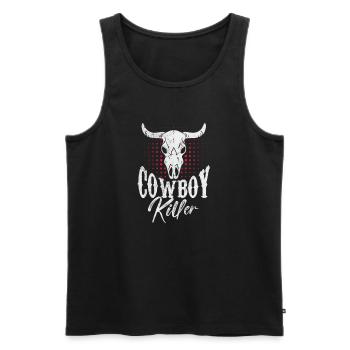 Cow-boy - Débardeur bio Premium Homme - noir - Devant - AI Model Male 178 light (178cm)