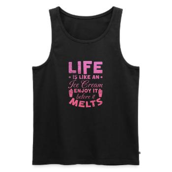 Eiscreme - Männer Premium Bio Tank Top - Schwarz - Vorne - Michal (187cm)