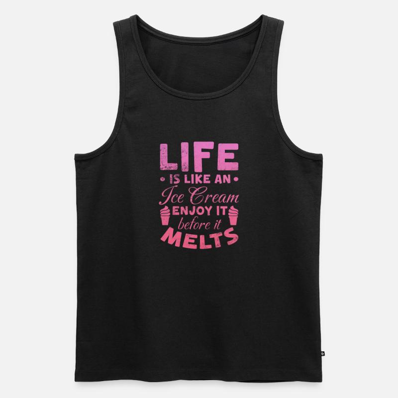 Eiscreme - Männer Premium Bio Tank Top - Schwarz