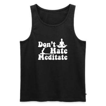 Méditation méditer Zen Yoga cadeau - Débardeur bio Premium Homme - noir - Devant - Michal (187cm)
