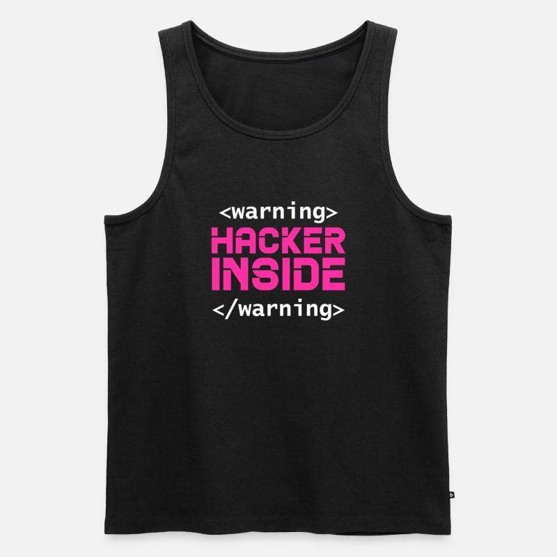 Hacker Coder Computer Hacking Gift - Men's Premium Organic Tank Top - black