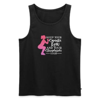 Bodybuilder - Männer Premium Bio Tank Top - Schwarz - Vorne - Michal (187cm)