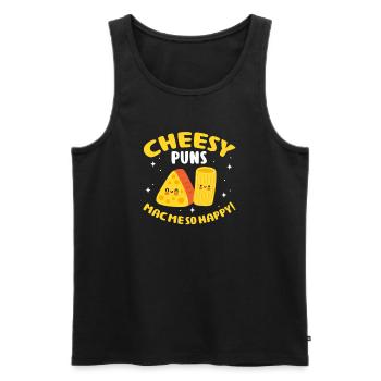 Cheese Cheesecake Food Gift - Men's Premium Organic Tank Top - black - Front - Michal (187cm)