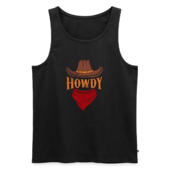 Cow-boy - Débardeur bio Premium Homme - noir - Devant - Michal (187cm)