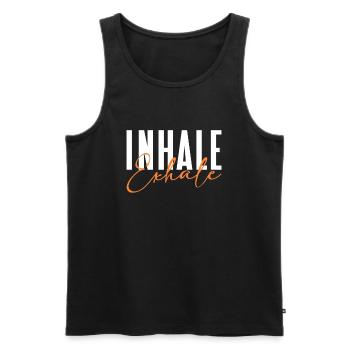 Méditation méditer Zen Yoga cadeau - Débardeur bio Premium Homme - noir - Devant - Michal (187cm)