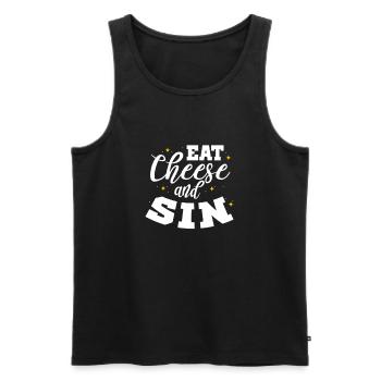 Gâteau au fromage Cheesecake Cadeau alimentaire - Débardeur bio Premium Homme - noir - Devant - Michal (187cm)