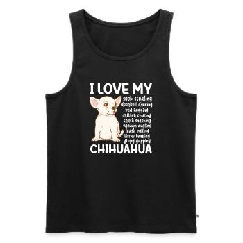 Chihuahua Dog Dog School Dog Owner Gift - Men's Premium Organic Tank Top - black - Front - AI Model Male 178 light (178cm)