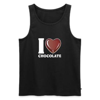 Chocolat Chocolat Nourriture Cacao Cadeau - Débardeur bio Premium Homme - noir - Devant - AI Model Male 178 light (178cm)