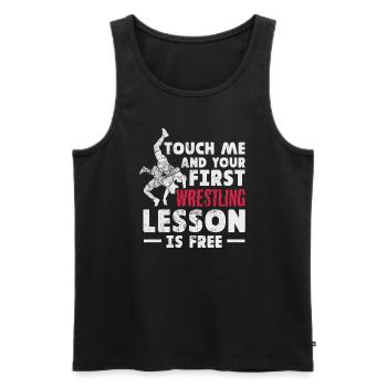 Wrestling - Männer Premium Bio Tank Top - Schwarz - Vorne - AI Model Male 178 light (178cm)