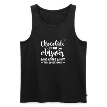 Chocolate Chocolate Food Cocoa Gift - Men's Premium Organic Tank Top - black - Front - Michal (187cm)