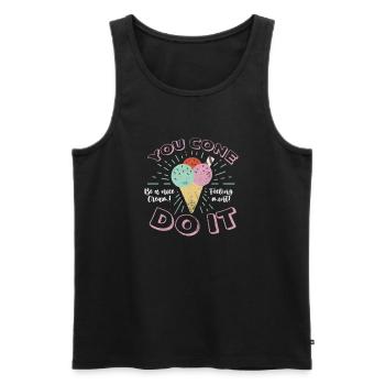 Ice cream - Men's Premium Organic Tank Top - black - Front - AI Model Male 178 light (178cm)